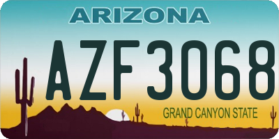 AZ license plate AZF3068