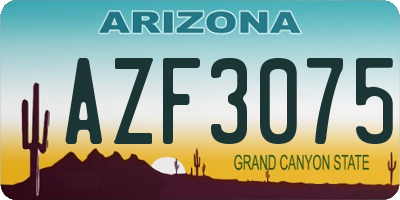 AZ license plate AZF3075
