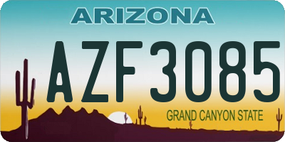 AZ license plate AZF3085