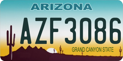 AZ license plate AZF3086
