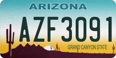 AZ license plate AZF3091