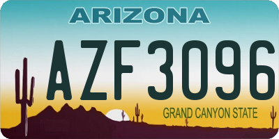 AZ license plate AZF3096