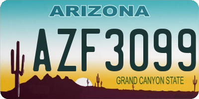 AZ license plate AZF3099
