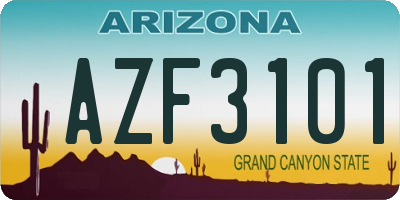 AZ license plate AZF3101
