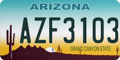 AZ license plate AZF3103
