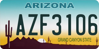 AZ license plate AZF3106