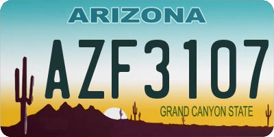 AZ license plate AZF3107