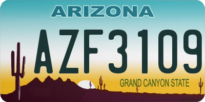 AZ license plate AZF3109