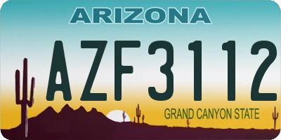 AZ license plate AZF3112