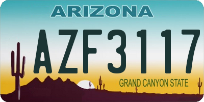 AZ license plate AZF3117