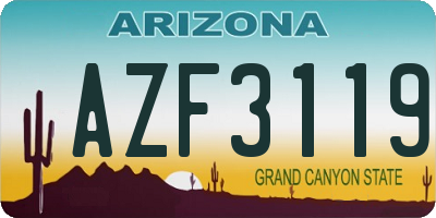 AZ license plate AZF3119