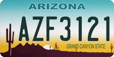 AZ license plate AZF3121
