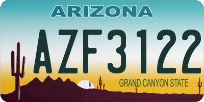 AZ license plate AZF3122