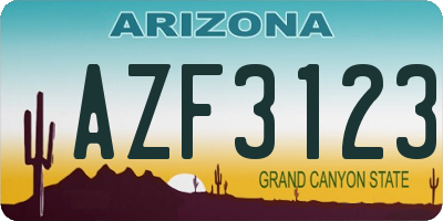 AZ license plate AZF3123