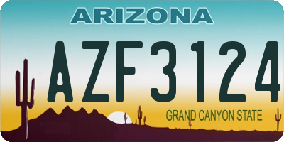AZ license plate AZF3124