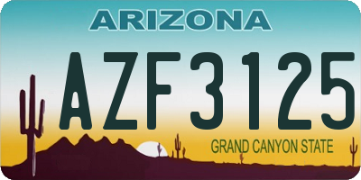 AZ license plate AZF3125