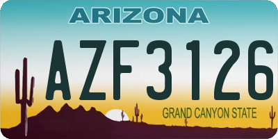 AZ license plate AZF3126