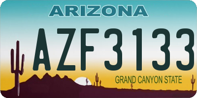 AZ license plate AZF3133