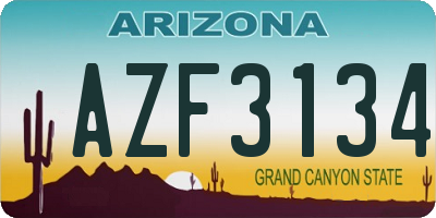 AZ license plate AZF3134