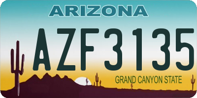 AZ license plate AZF3135