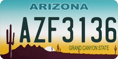 AZ license plate AZF3136