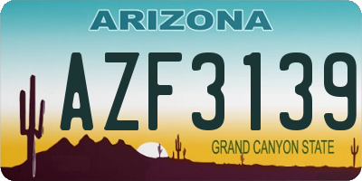 AZ license plate AZF3139