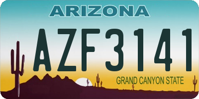 AZ license plate AZF3141