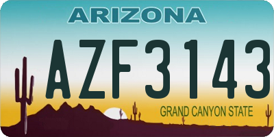 AZ license plate AZF3143