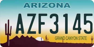 AZ license plate AZF3145