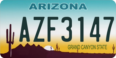 AZ license plate AZF3147