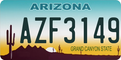 AZ license plate AZF3149