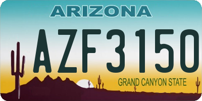 AZ license plate AZF3150