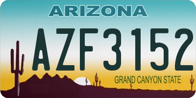AZ license plate AZF3152