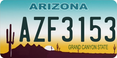 AZ license plate AZF3153