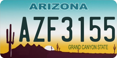 AZ license plate AZF3155