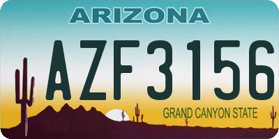 AZ license plate AZF3156