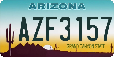 AZ license plate AZF3157