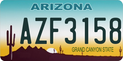 AZ license plate AZF3158
