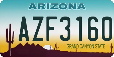 AZ license plate AZF3160