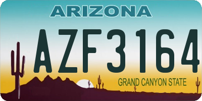 AZ license plate AZF3164