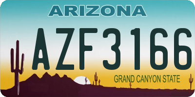AZ license plate AZF3166