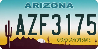 AZ license plate AZF3175
