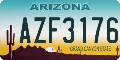 AZ license plate AZF3176