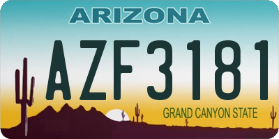 AZ license plate AZF3181