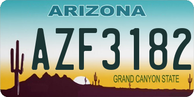AZ license plate AZF3182