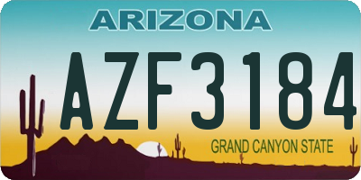 AZ license plate AZF3184