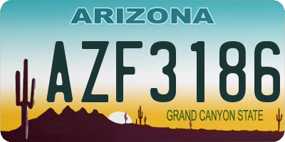AZ license plate AZF3186