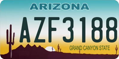 AZ license plate AZF3188