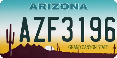 AZ license plate AZF3196