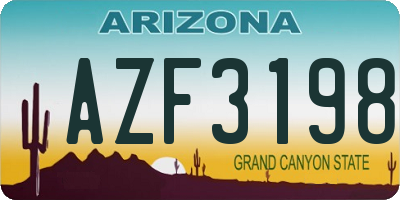 AZ license plate AZF3198